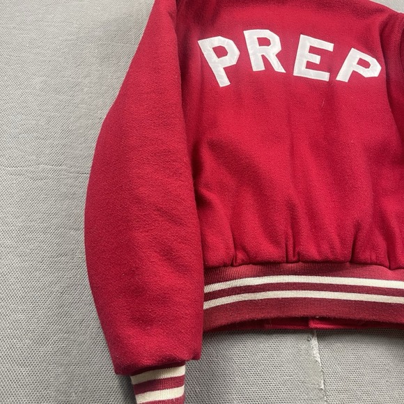 Vintage Holloway Varsity Jacket Mens Medium Red Wool Bomber Prep Lined USA - Picture 9 of 13